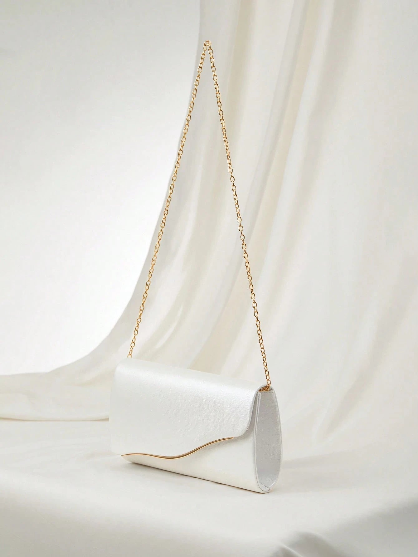 Elegant Large Women Clutch Purse Evening Bag With Detachable Chain For Wedding,Bride