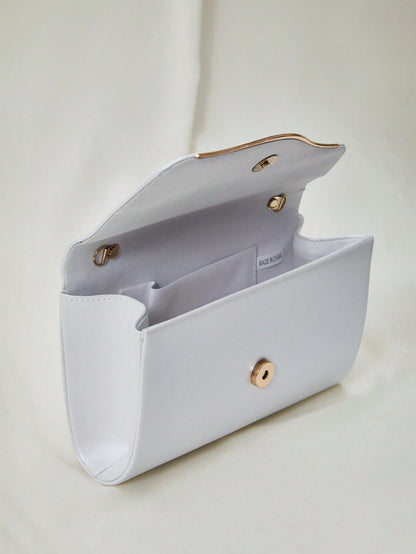 Elegant Large Women Clutch Purse Evening Bag With Detachable Chain For Wedding,Bride