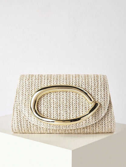 Elegant Large Women's PU Material Clutch Bag, With Detachable Chain, Suitable For Weddings, Parties, Banquets And Other Occasions