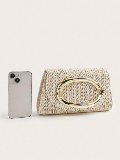 Elegant Large Women's PU Material Clutch Bag, With Detachable Chain, Suitable For Weddings, Parties, Banquets And Other Occasions