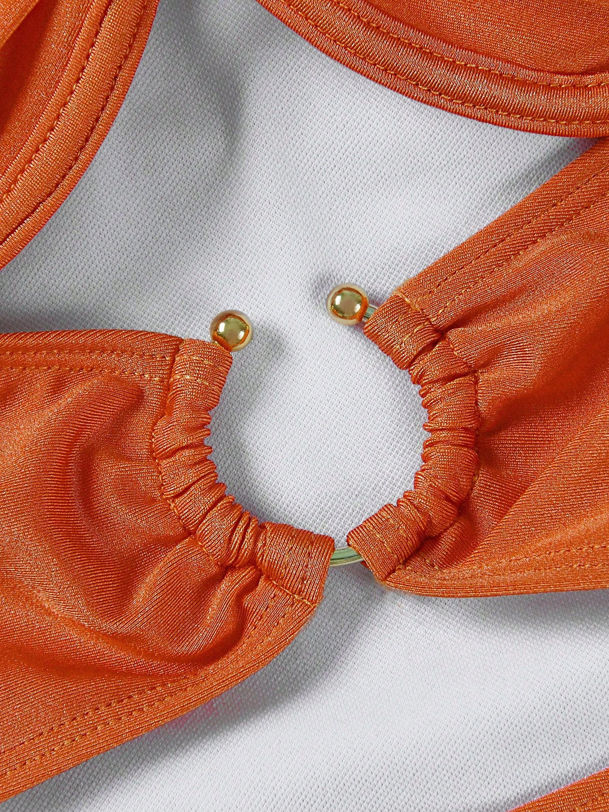Elegant Sexy Deep Orange One-Shoulder Hollow-Out Women's One-Piece Swimsuit, Suitable For Spring/Summer, Beach Vacation, Party And Date