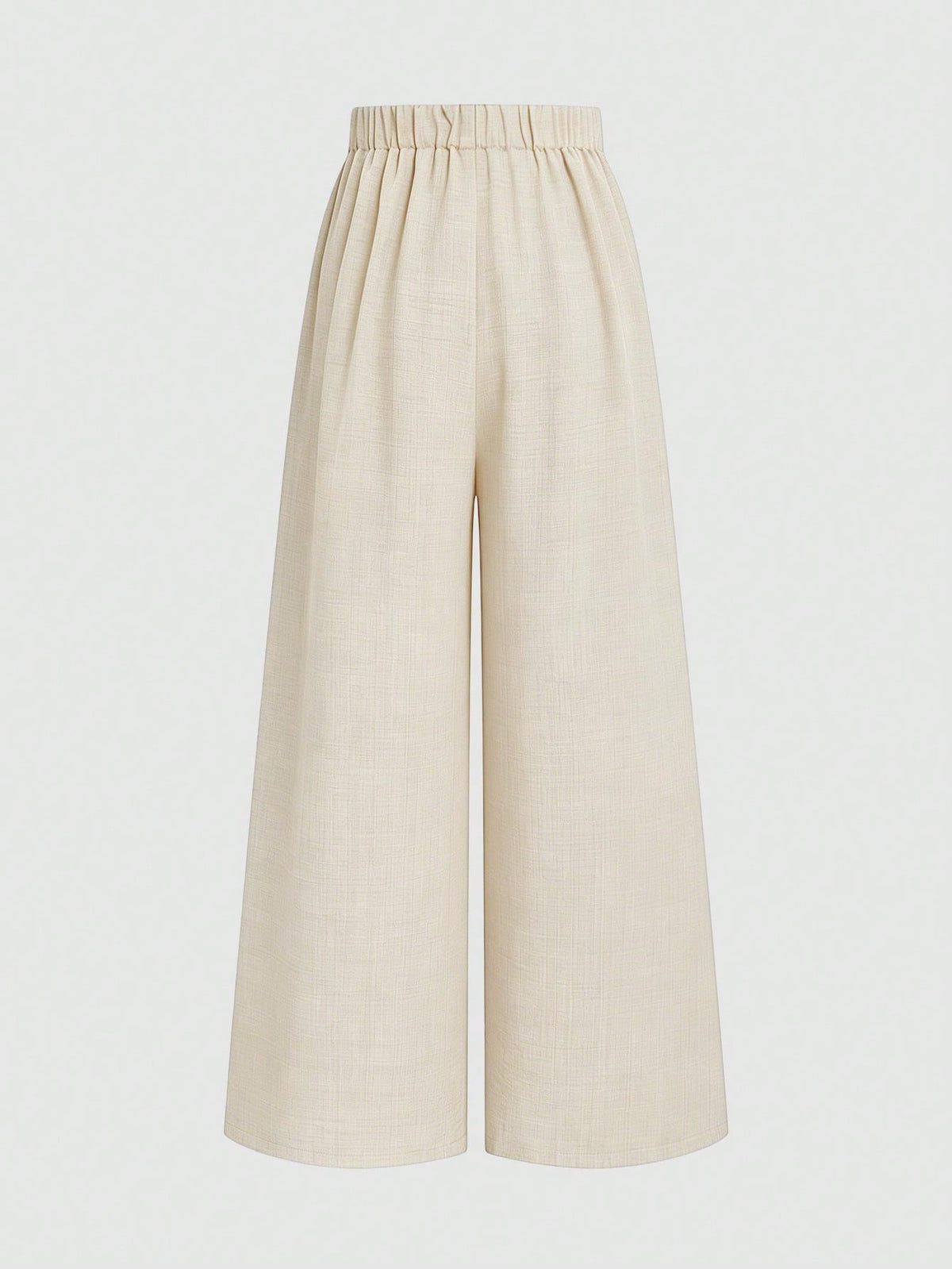 Elenzga French Style Draped Wide Leg Pants, Slimming Textured Navy Blue Elegant Commute Casual Women's Long Pants