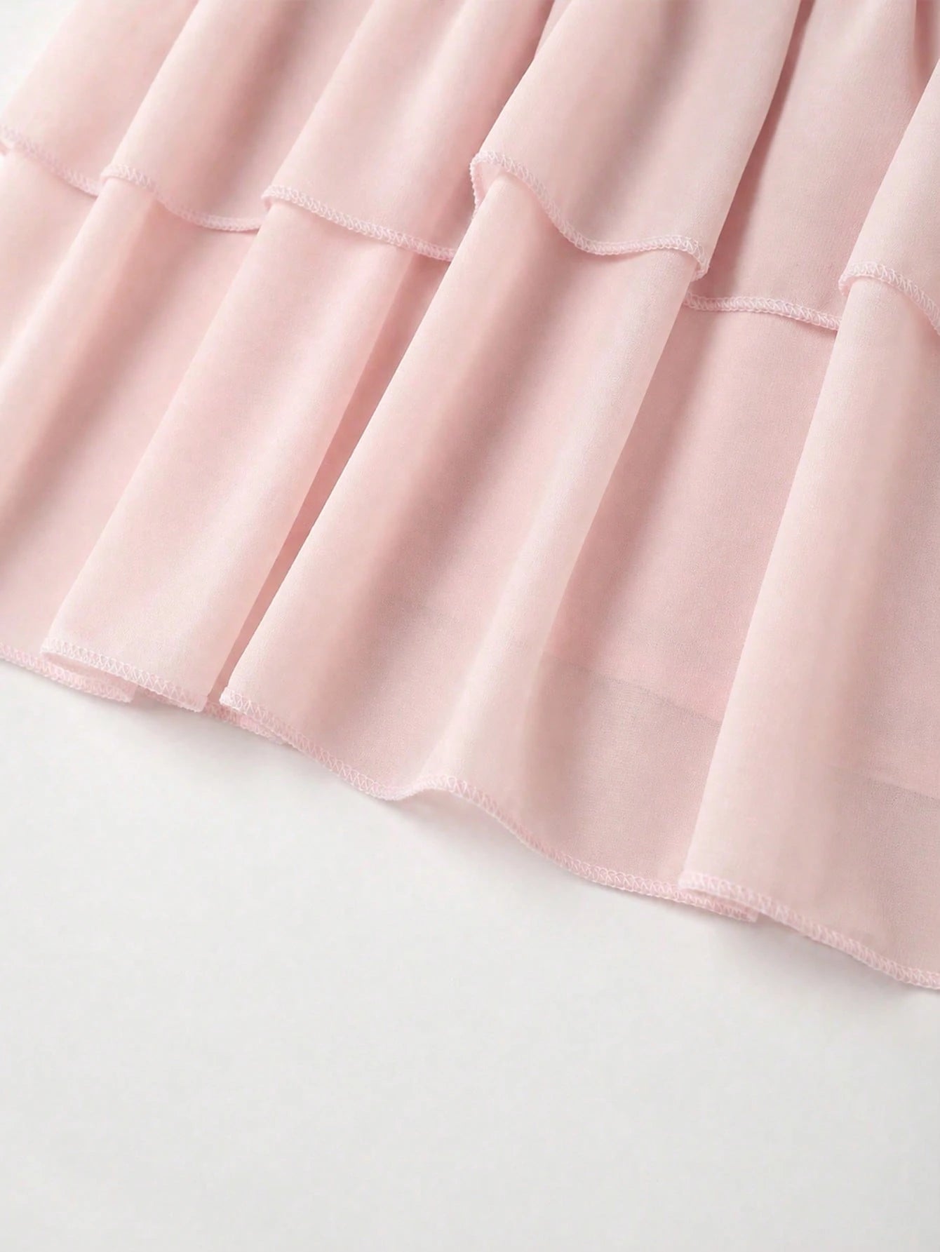 Elenzga Women's Sleeveless Tie-Front Bow Chiffon Dress,Elegant Baby Pink Summer Ruffled Layered Hem Dress,Classy Wedding Party Outfit,Versatile Casual Wear