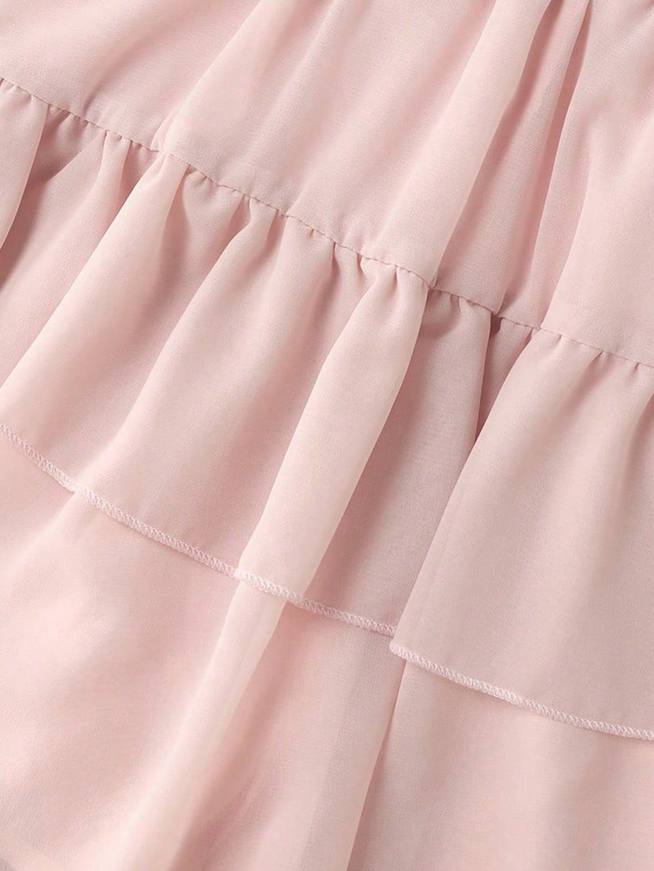 Elenzga Women's Sleeveless Tie-Front Bow Chiffon Dress,Elegant Baby Pink Summer Ruffled Layered Hem Dress,Classy Wedding Party Outfit,Versatile Casual Wear