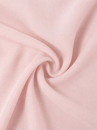 Elenzga Women's Sleeveless Tie-Front Bow Chiffon Dress,Elegant Baby Pink Summer Ruffled Layered Hem Dress,Classy Wedding Party Outfit,Versatile Casual Wear