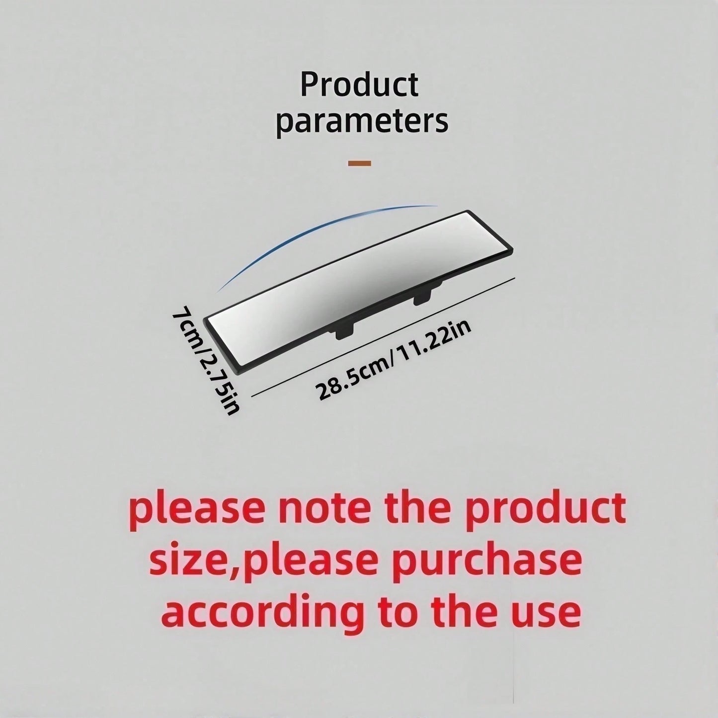 Eliminate Blind Spots: Extra Wide Convex Rearview Mirror For Cars. Enhanced Visibility Interior Mirror With Easy Installation, Universal Fit For Sedans & SUVs