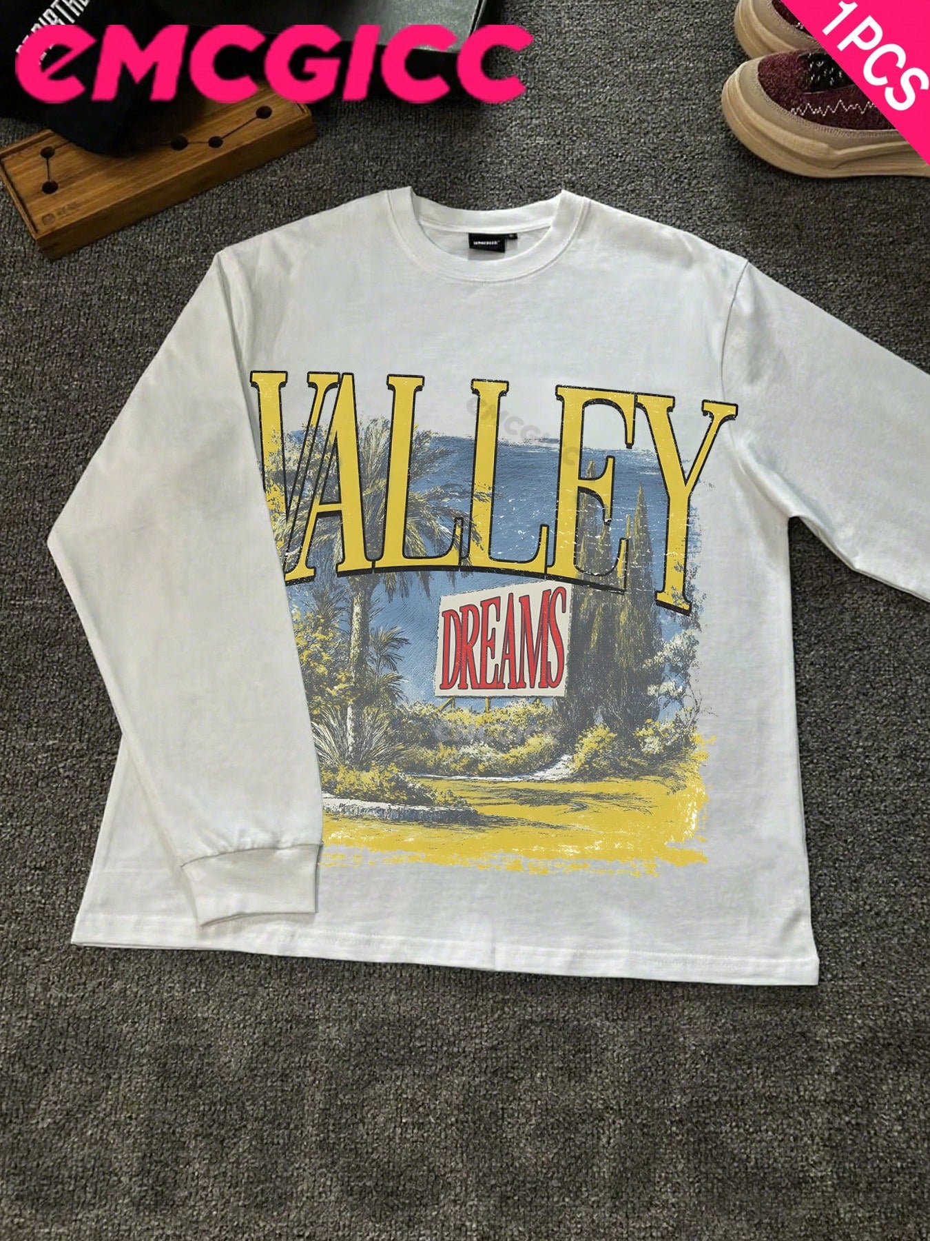 EMCGICC Manfinity Y2k Thin Long Sleeved Cotton Men T-Shirt,Hip-Hop Funny Vintage Graphic Digital Print,Regular Fit, Street Style,Ideal Gift
