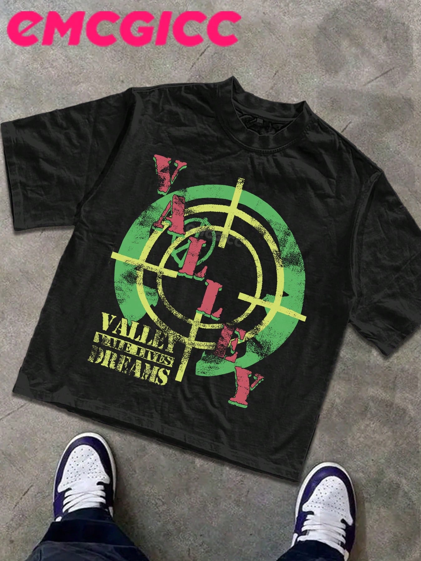 EMCGICC Y2k Long Sleeve Shirt, Urban Art Punk Graphic T-Shirt Cotton,Hip Hop Men's Fun Vintage Shirt, Regular Fit, Motocore Street, Digital Print, Ideal Gift