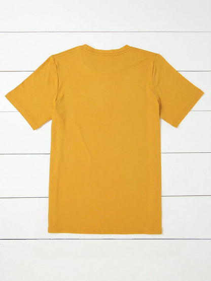 EMERY ROSE Minimalist Animal Print Round Neck Short Sleeve Plus Size T-Shirt