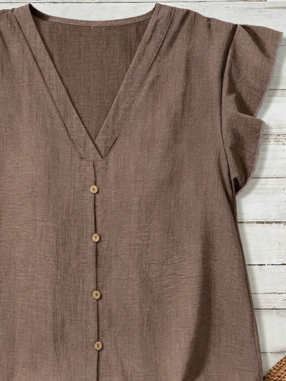 EMERY ROSE Women's Textured Casual Shirt, Versatile For Summer,Summer Top