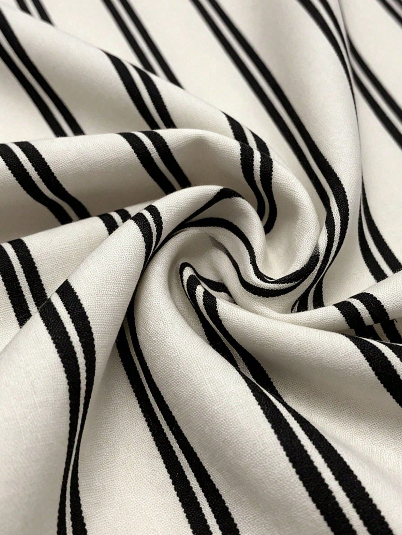 EMERY ROSE Women's Woven Striped Business Casual Boho Summer Blouse Vacation Black And White Striped