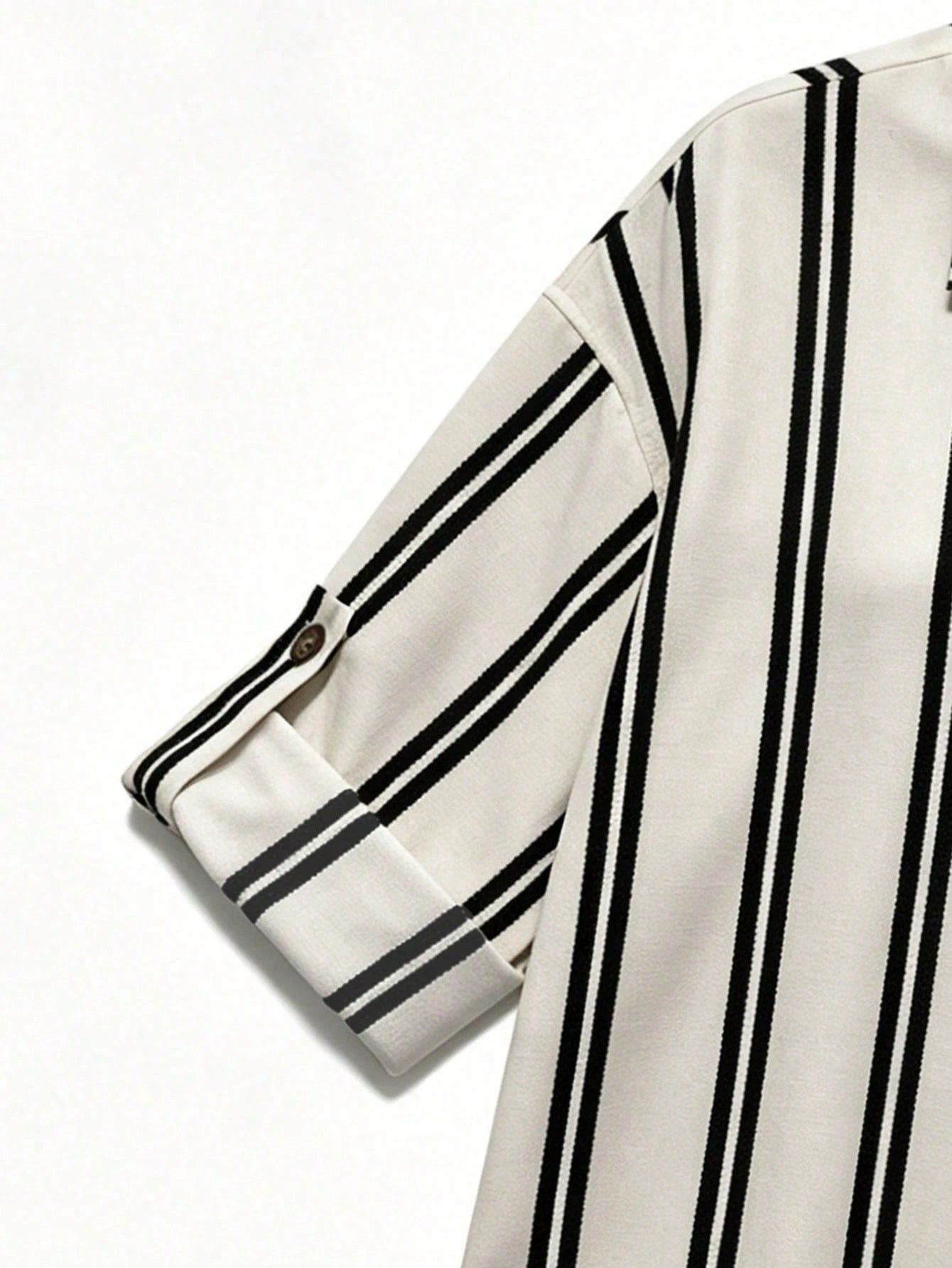 EMERY ROSE Women's Woven Striped Business Casual Boho Summer Blouse Vacation Black And White Striped