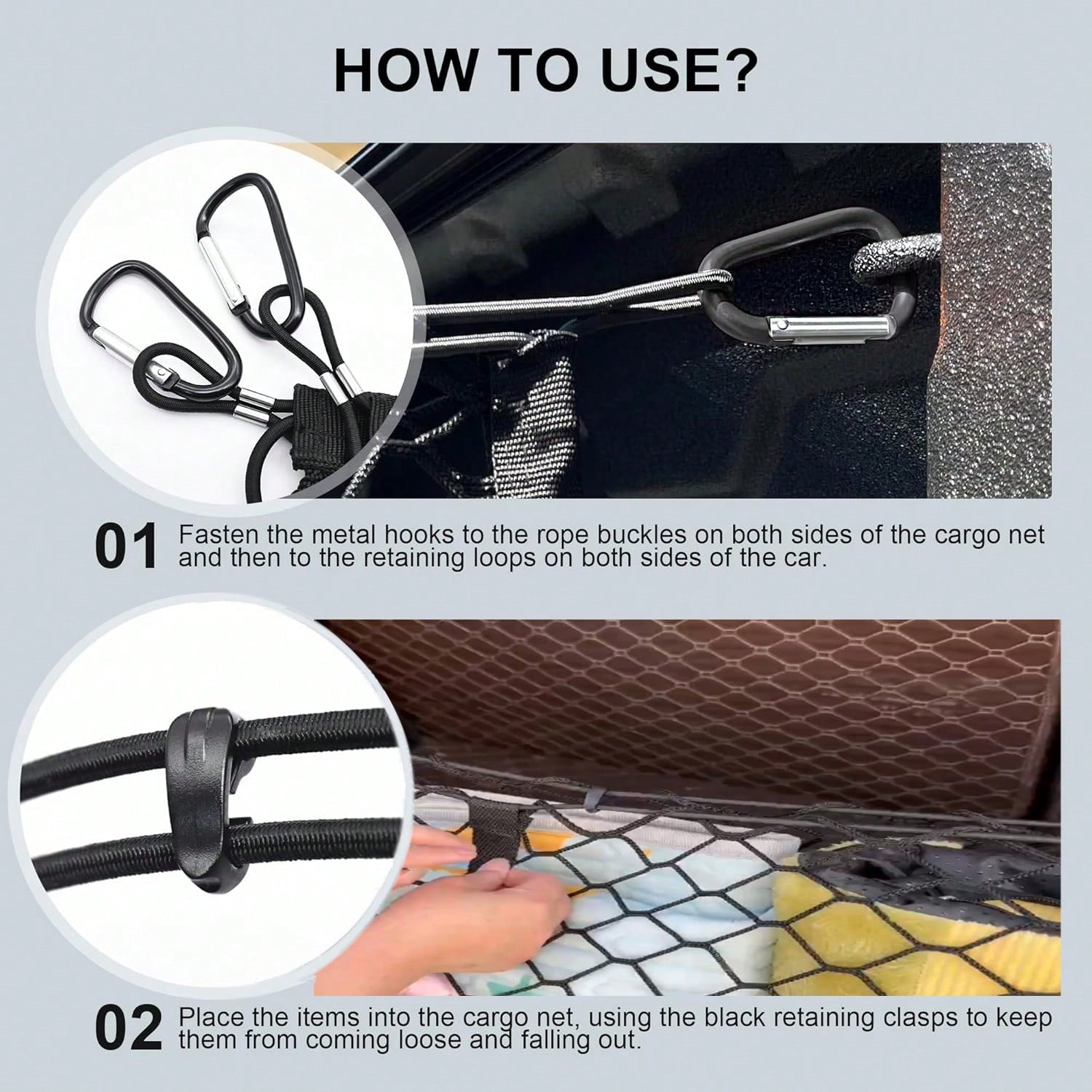 Envelope Style Truck Bed Cargo Net Compatible With GMC Sierra 1500,Highly Elastic Truck Cargo Net For Accessories, Upgraded Storage Bag & 4.5mm Bungee