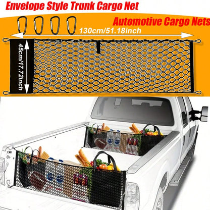 Envelope Style Truck Bed Cargo Net Compatible With GMC Sierra 1500,Highly Elastic Truck Cargo Net For Accessories, Upgraded Storage Bag & 4.5mm Bungee