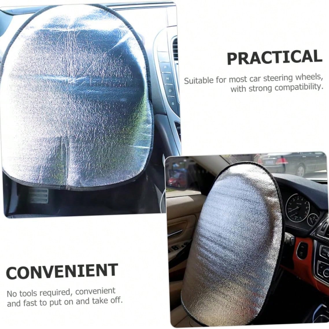EPE Foam Car Steering Wheel Cover, Sun Shade Heat Insulation For Vehicle