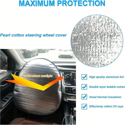 EPE Foam Car Steering Wheel Cover, Sun Shade Heat Insulation For Vehicle