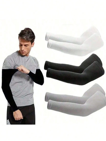 Ergonomic Sun Arm Sleeves With Fast Drying Fabric Snug Sun Protection Set For Active Commuters Washable Ice Silk Arm Sleeves Ideal For Traveling Electric Bike Gear Camping Accessories Beach Motorcycle