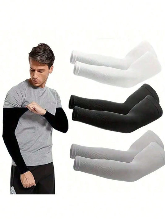 Ergonomic Sun Arm Sleeves With Fast Drying Fabric Snug Sun Protection Set For Active Commuters Washable Ice Silk Arm Sleeves Ideal For Traveling Electric Bike Gear Camping Accessories Beach Motorcycle
