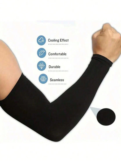 Ergonomic Sun Arm Sleeves With Fast Drying Fabric Snug Sun Protection Set For Active Commuters Washable Ice Silk Arm Sleeves Ideal For Traveling Electric Bike Gear Camping Accessories Beach Motorcycle