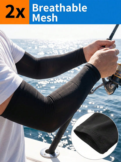 Ergonomic Sun Arm Sleeves With Fast Drying Fabric Snug Sun Protection Set For Active Commuters Washable Ice Silk Arm Sleeves Ideal For Traveling Electric Bike Gear Camping Accessories Beach Motorcycle