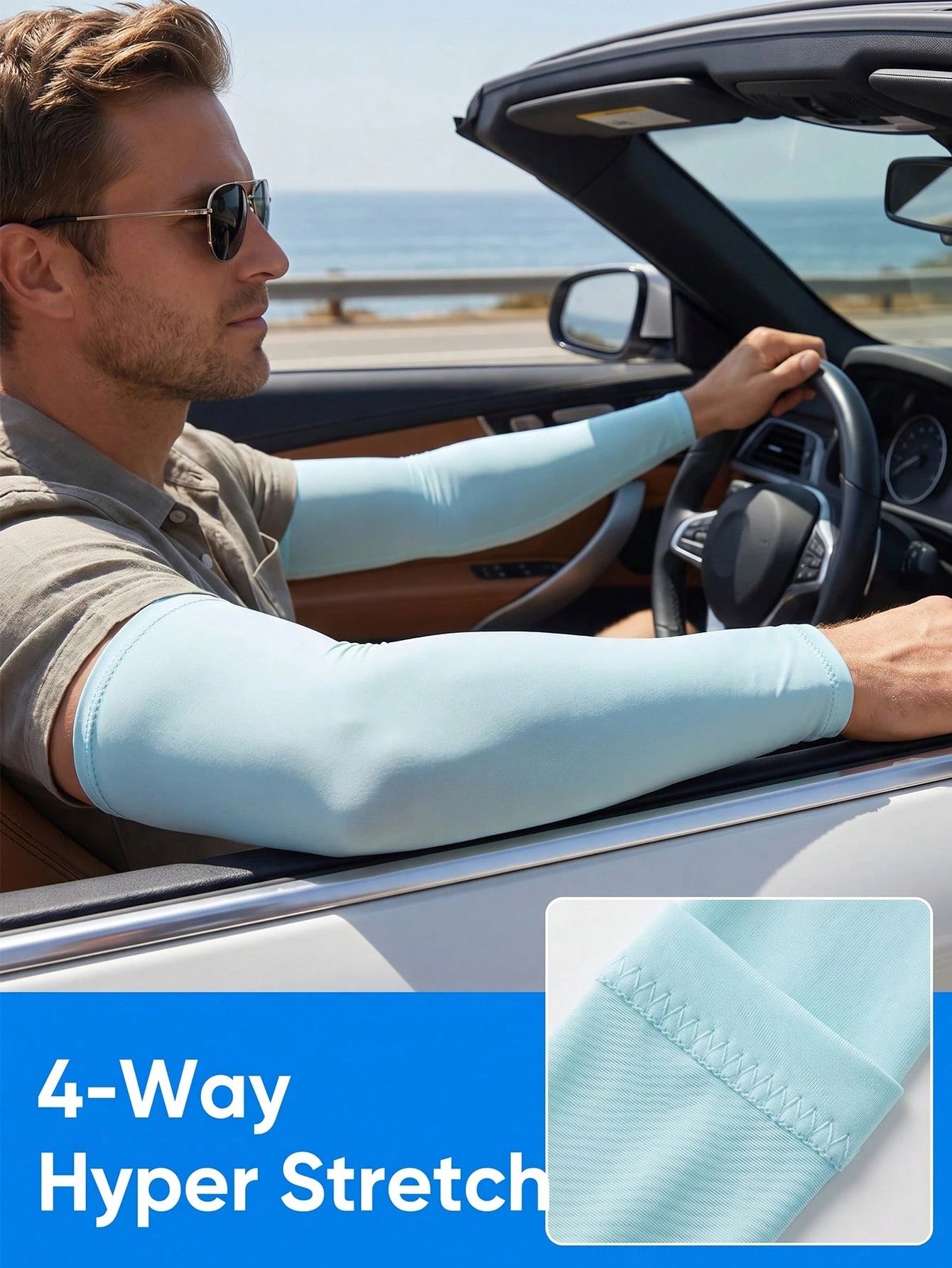 Ergonomic Sun Arm Sleeves With Fast Drying Fabric Snug Sun Protection Set For Active Commuters Washable Ice Silk Arm Sleeves Ideal For Traveling Electric Bike Gear Camping Accessories Beach Motorcycle