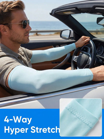 Ergonomic Sun Arm Sleeves With Fast Drying Fabric Snug Sun Protection Set For Active Commuters Washable Ice Silk Arm Sleeves Ideal For Traveling Electric Bike Gear Camping Accessories Beach Motorcycle