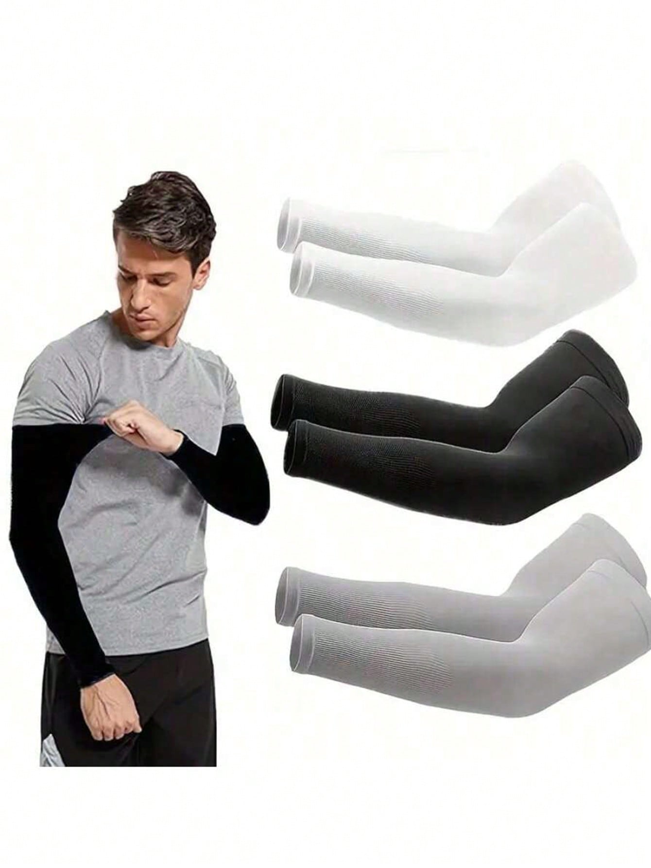 Ergonomic Sun Arm Sleeves With Fast Drying Fabric Snug Sun Protection Set For Active Commuters Washable Ice Silk Arm Sleeves Ideal For Traveling Electric Bike Gear Camping Accessories Beach Motorcycle