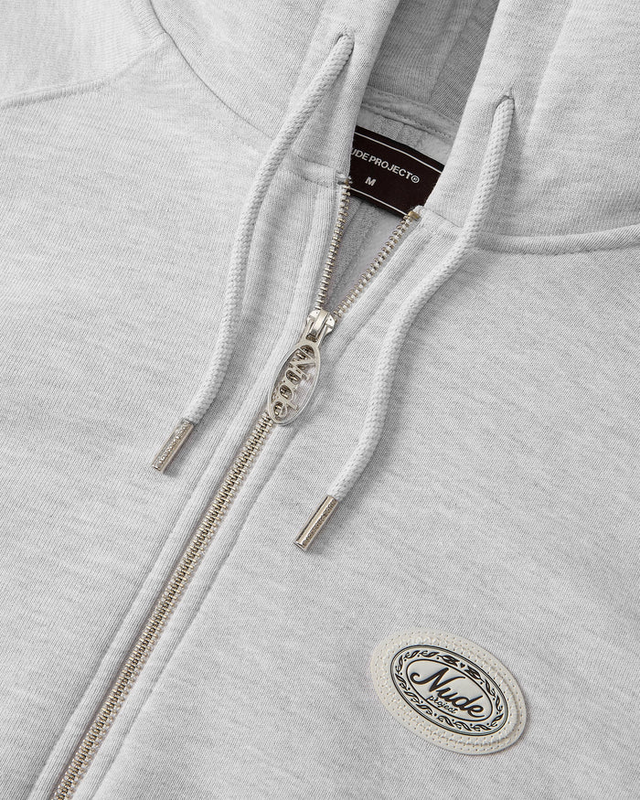 Essentials Zip-Up Hoodie Grey Melange