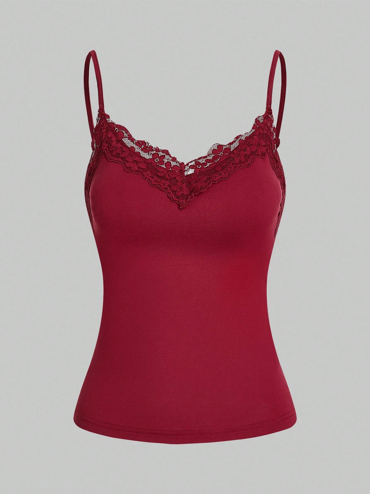 Essnce Women Red Tank Top Bra Free Pack Lace Suspenders 3pcs/Set Summer Casual Tight-Fitting Splice Camisole For Vacation, Built In Tops