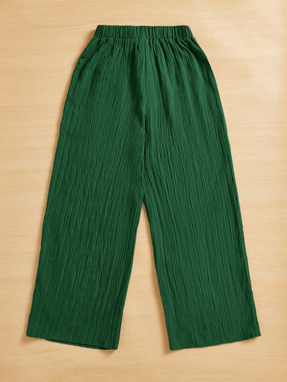 Essnce Women's Casual Simple Plisse Long Pants Summer Spring Valentine Day New Years