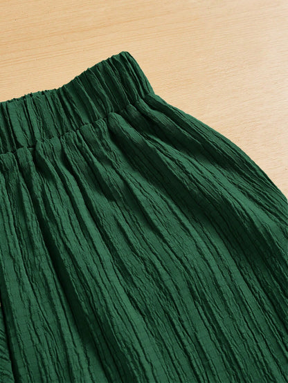 Essnce Women's Casual Simple Plisse Long Pants Summer Spring Valentine Day New Years