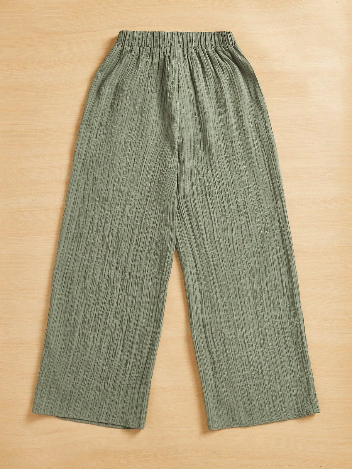 Essnce Women's Casual Simple Plisse Long Pants Summer Spring Valentine Day New Years