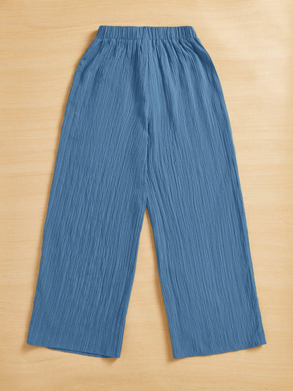 Essnce Women's Casual Simple Textured Long Pants Summer Spring Valentine Day New Years