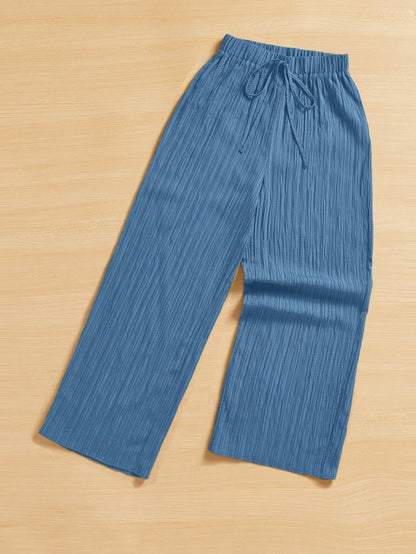 Essnce Women's Casual Simple Textured Long Pants Summer Spring Valentine Day New Years