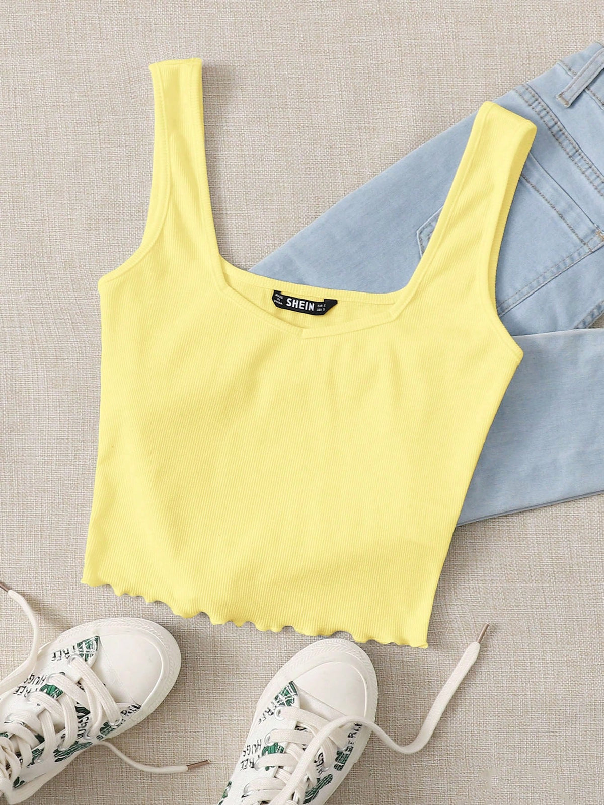 Essnce Women's Simple Wide Strap Knitted Tank Top, Casual & Holiday Wear
