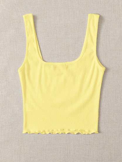 Essnce Women's Simple Wide Strap Knitted Tank Top, Casual & Holiday Wear
