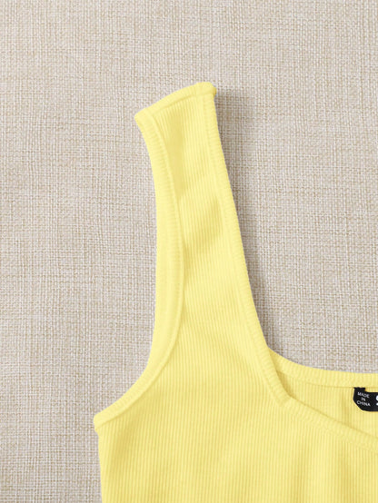 Essnce Women's Simple Wide Strap Knitted Tank Top, Casual & Holiday Wear