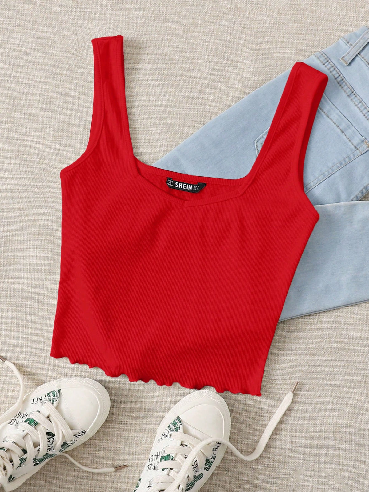 Essnce Women's Simple Wide Strap Knitted Tank Top, Casual & Holiday Wear