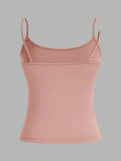 EZwear 3 Pcs Pale Green, Pale Pink, Pale Yellow Women's Camisole Crop Top, Sexy & Form-Fitting, Suitable For Summer Back To School