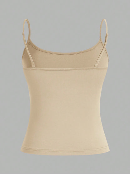 EZwear 3 Pcs Pale Green, Pale Pink, Pale Yellow Women's Camisole Crop Top, Sexy & Form-Fitting, Suitable For Summer Back To School