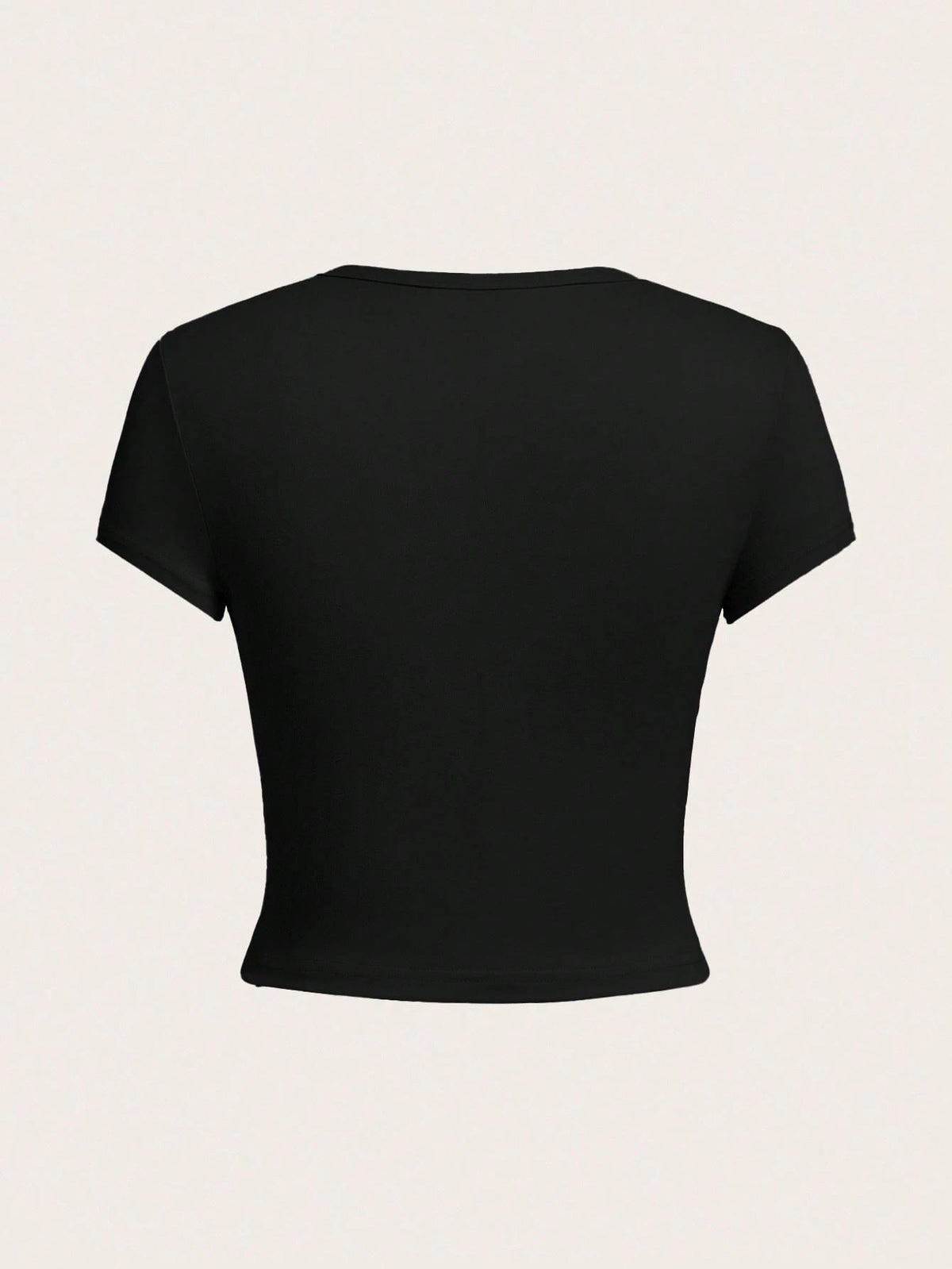 EZwear 4pcs Black, Olive Green, White Casual Round Neck Short Sleeve Fitted Women T-Shirts, Suitable For Summer