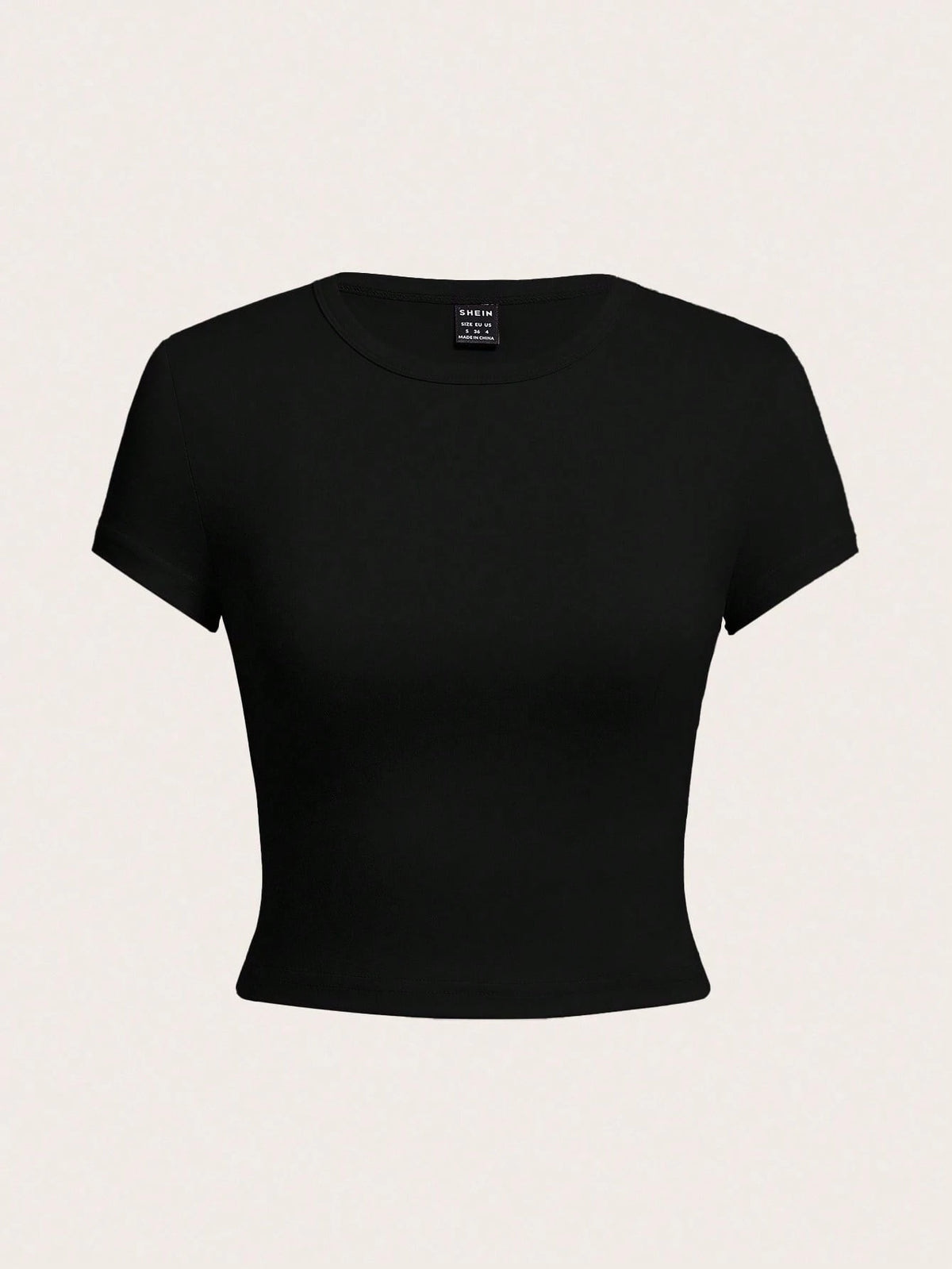 EZwear 4pcs Black, Olive Green, White Casual Round Neck Short Sleeve Fitted Women T-Shirts, Suitable For Summer