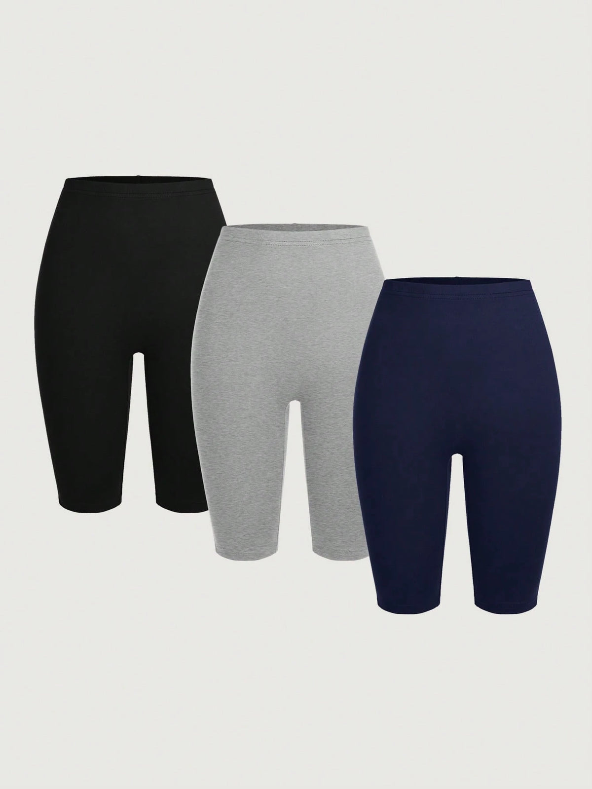 EZwear 4pcs Casual Knitted Women's Short Fitted Leggings For Summer Suitable For Going Out Women's Sportswear