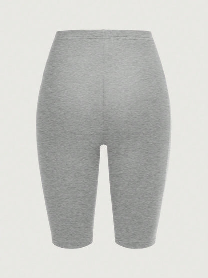EZwear 4pcs Casual Knitted Women's Short Fitted Leggings For Summer Suitable For Going Out Women's Sportswear