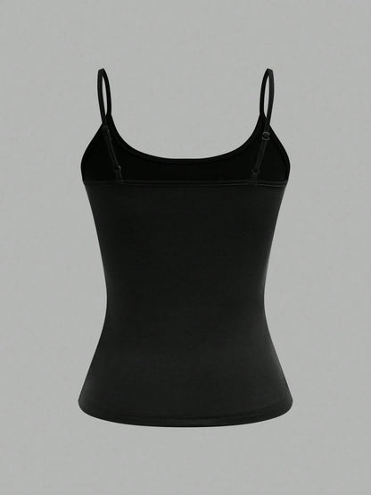 EZwear 4pcs Minimalist Casual Women's Camisole Tank Tops, Suitable For Summer Back To School