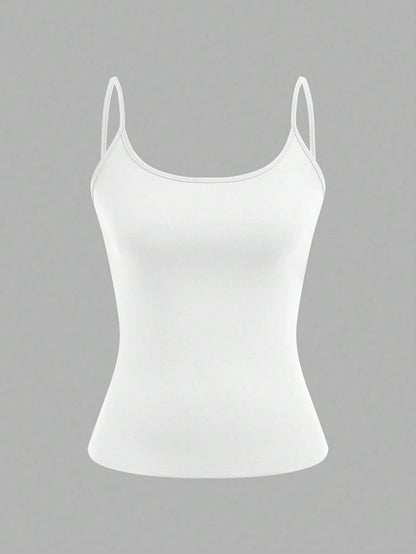EZwear 4pcs Minimalist Casual Women's Camisole Tank Tops, Suitable For Summer Back To School