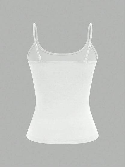EZwear 4pcs Minimalist Casual Women's Camisole Tank Tops, Suitable For Summer Back To School
