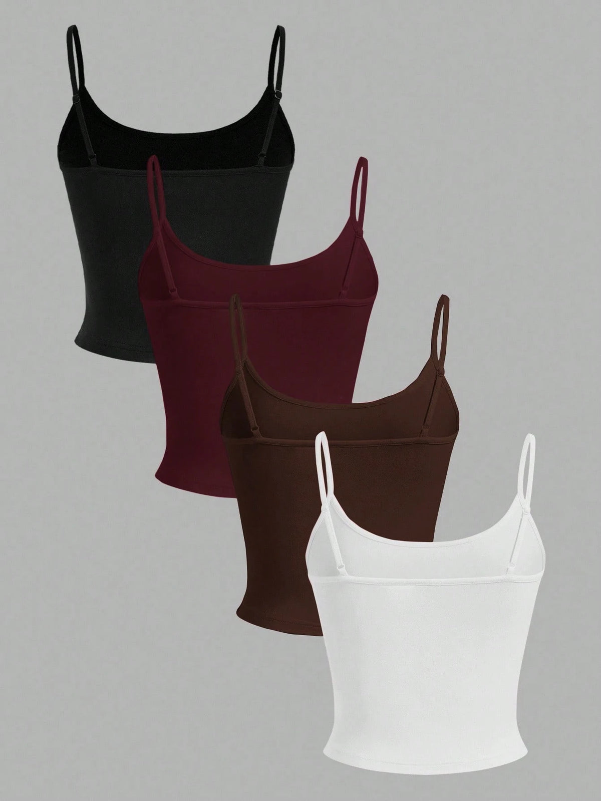 EZwear 4pcs Women's Cropped Tight Fit Casual Tank Tops, Suitable For Summer