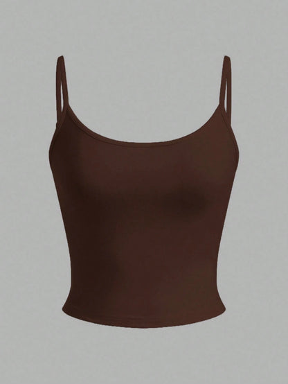 EZwear 4pcs Women's Cropped Tight Fit Casual Tank Tops, Suitable For Summer