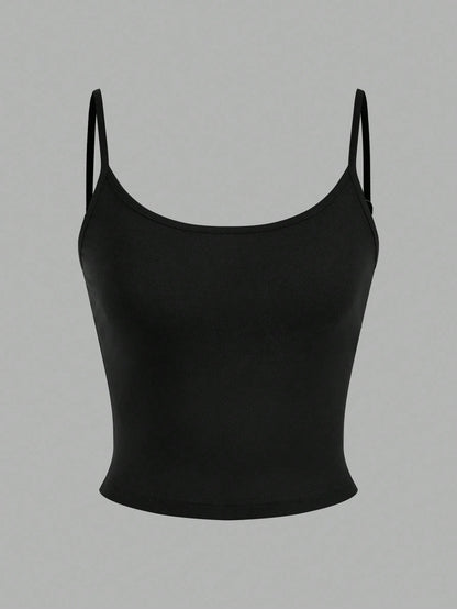 EZwear 4pcs Women's Cropped Tight Fit Casual Tank Tops, Suitable For Summer